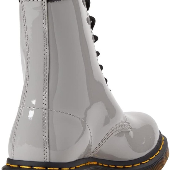 Dr. Martens Women's 1460 W Patent Leather 8 Eye Boot, Zinc Grey, 5 - Picture 4 of 6